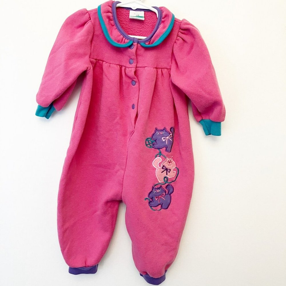 Vintage Healthtex Cat Romper 18m